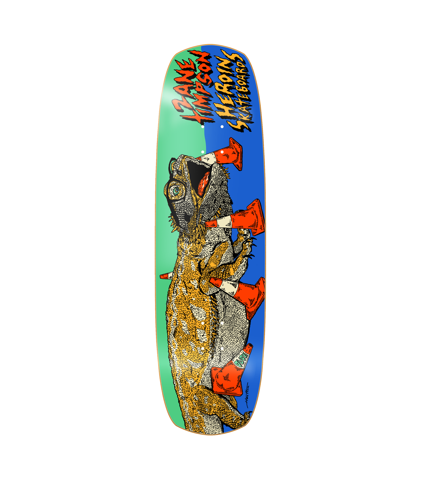 HEROIN ZANE TIMPSON DUDE SYMMETRICAL DOUBLE SHOVEL DECK 9"