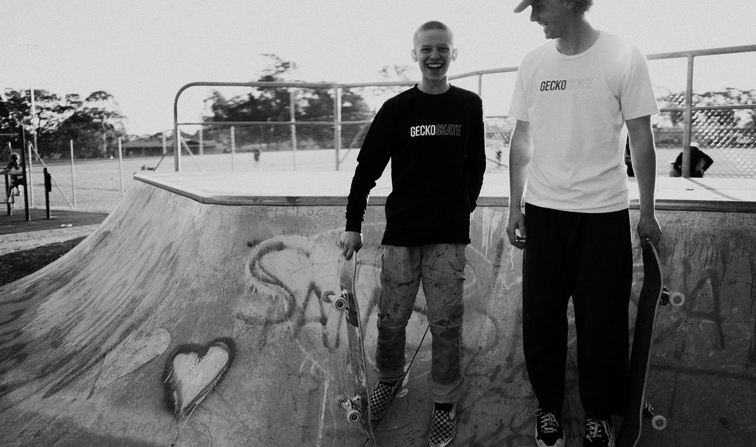 Gecko Skate's Merch Range - support us by adding to your wardrobe.