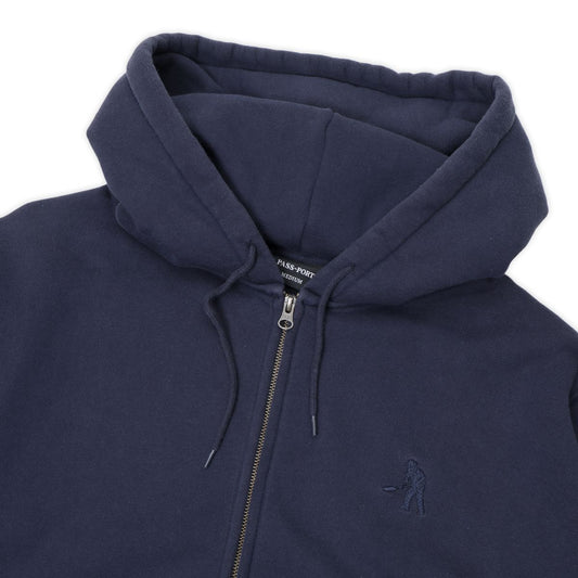 PASS~PORT SOLID WORKERS ZIP HOOD NAVY