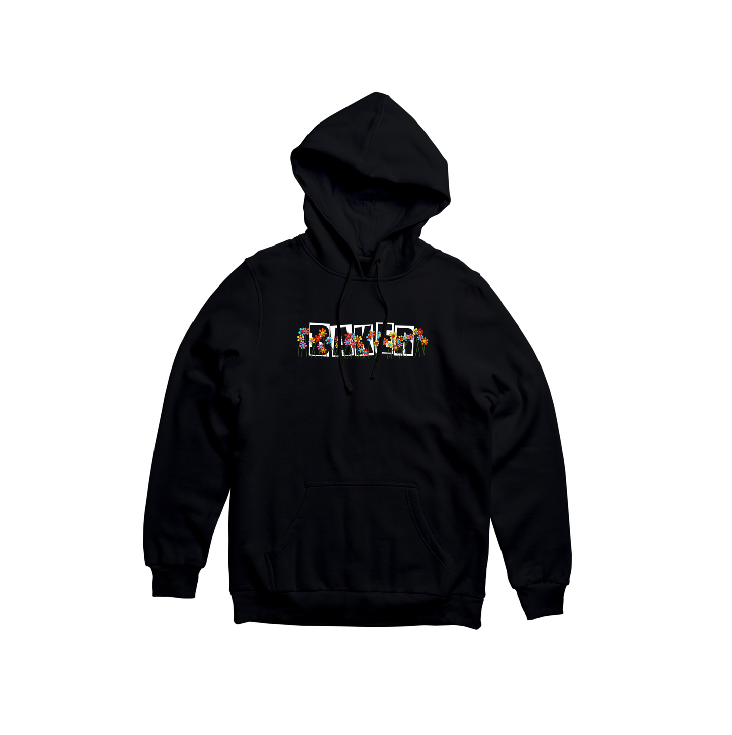 BAKER BRAND LOGO FLORAL HOODIE BLACK