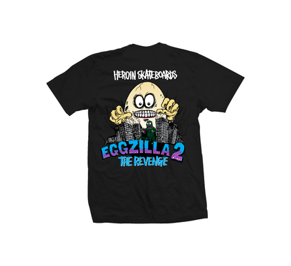 HEROIN SKATEBOARDS EGGZILLA TEE BLACK