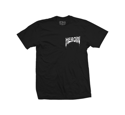 HEROIN SKATEBOARDS GHOST TRAIN TEE BLACK