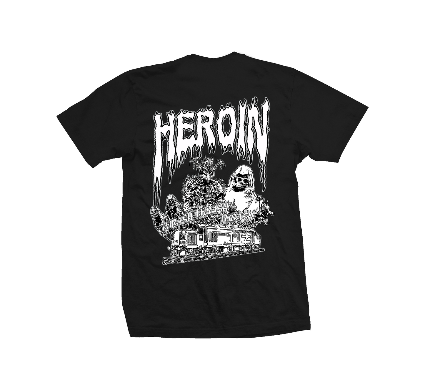 HEROIN SKATEBOARDS GHOST TRAIN TEE BLACK