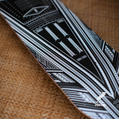 POSTAL SAMOAN MIKE DECK | TAUMALU | BLACK WHITE 8.25"