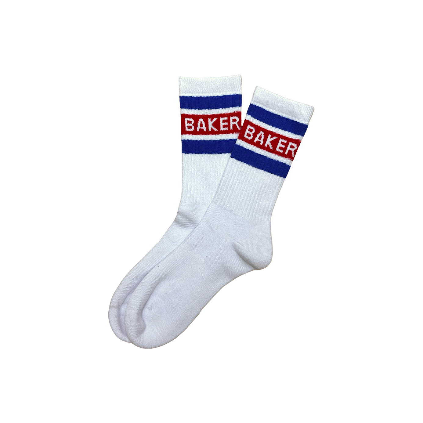 BAKER RED STRIPE WHITE SOCKS