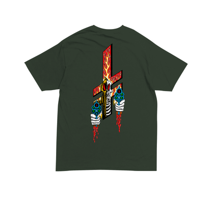 DEATHWISH REVENGE TEE FOREST GREEN