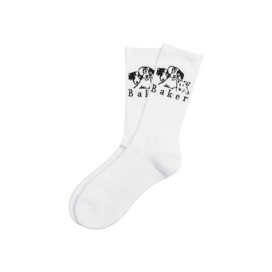 BAKER WHERE MY DOGS AT SOCKS WHITE