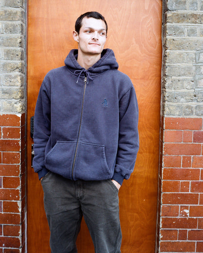 PASS~PORT SOLID WORKERS ZIP HOOD NAVY