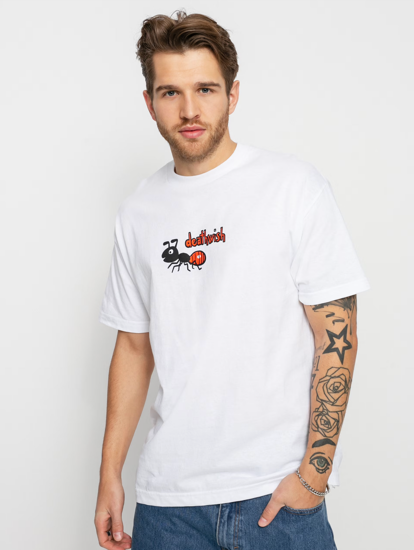 DEATHWISH FIRE ANT TEE WHITE