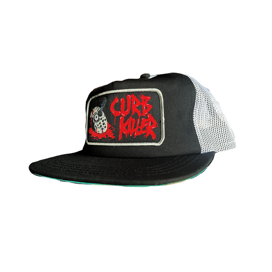 HEROIN SKATEBOARDS CURB KILLER TRUCKER HAT BLACK