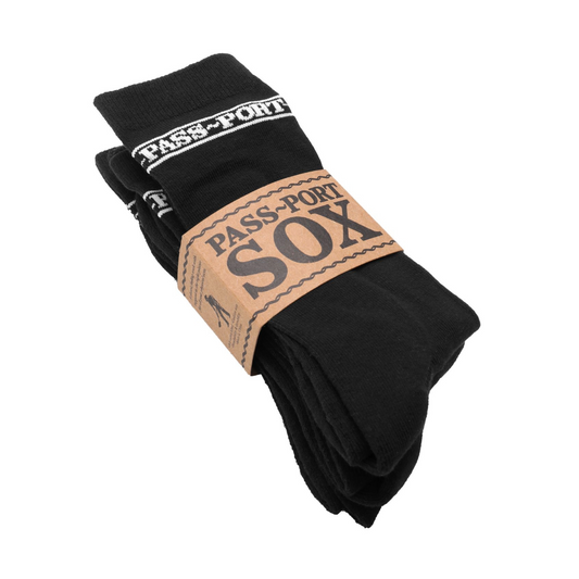 PASS~PORT HI SOX 3 PACK SOCKS BLACK