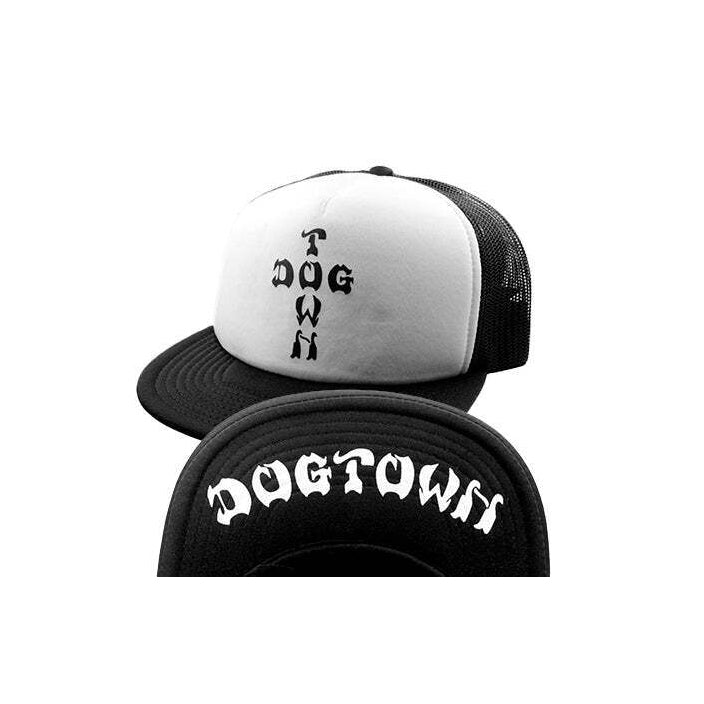 DOGTOWN HAT CROSS LETTER MESH BLACK/WHITE