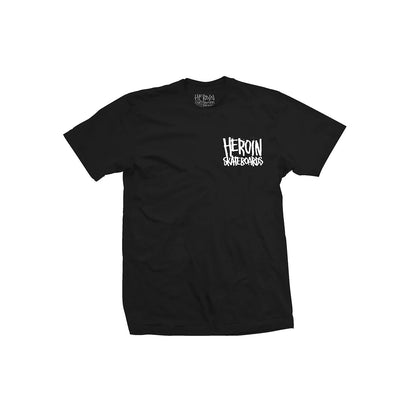 HEROIN SKATEBOARDS EGGZILLA TEE BLACK