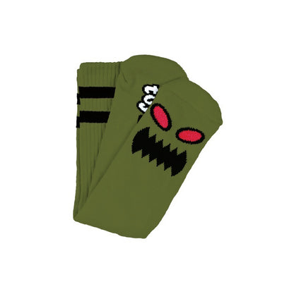 TOY MACHINE MONSTER FACE SOCKS MOSS