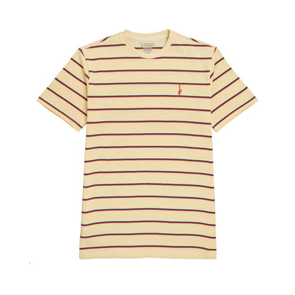 DEATHWISH GANG LOGO STRIPED TEE CREAM