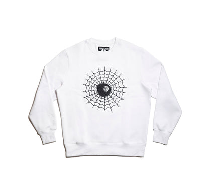 PISSDRUNX WEB 8BALL KREWNECK WHITE